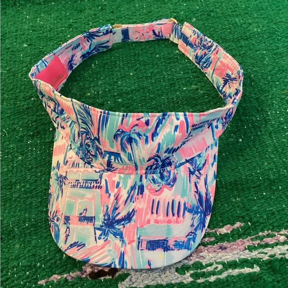 Lilly Pulitzer Accessories - Lilly Pulitzer Blue Perfect Match IT'S A MATCH VISOR Tennis Golf Adjustable